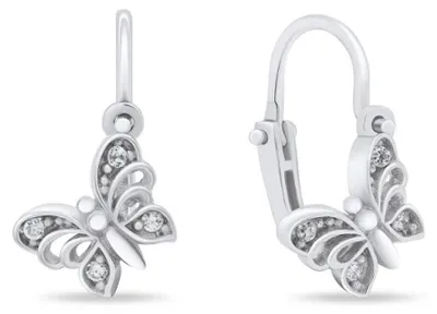 Produktbild von Design Silber Ohrringe Schmetterlinge EA187W