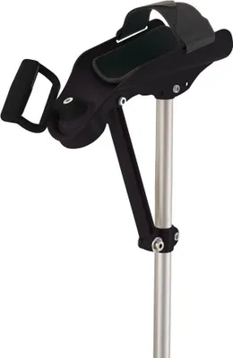 Produktbild von FabaCare Arthritis Gehstütze, Krücke, Gehhilfe, 3 Haltegriffe inkl, höhenverstellbar, bis 150 kg, 100 cm - 123 cm, Schwarz