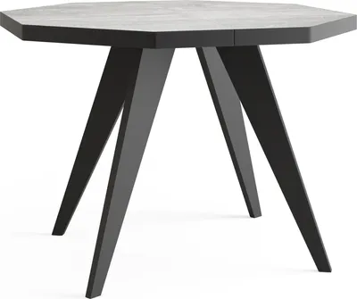 Produktbild von Moderner Runder Ausziehbarer Esstisch Diamond mit Schwarz Holzbeinen – Erweiterbar bis 200 cm, ideal für 4 bis 8 Personen - Loft-Stil Tisch für Esszimmer oder Küche - Beton Grau