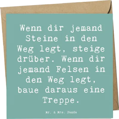 Produktbild von Mr. & Mrs. Panda Grußkarte Spruch Stolpersteine im Alltag meistern - Meeresbrise - Geschenk, faltkarte, Herausforderungen, Geschenkideen, Klappkarte, Vertrauem, Trost