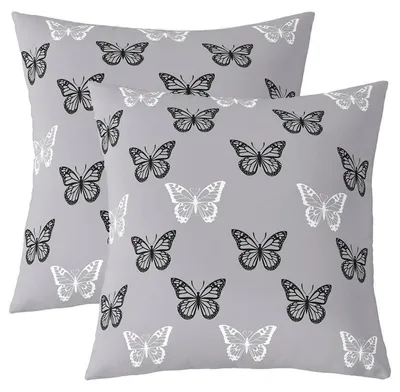 Immagine prodotto di Cuscini decorativi a forma di farfalla, 40x40 cm, rosa, motivo floreale vintage, set da 2