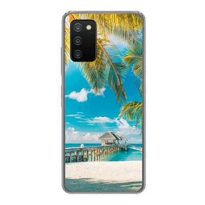 Produktbild von MuchoWow® Handyhülle Schutzhülle Hülle für Samsung Galaxy A03s Tropisch - Strand - Palme Silikon Softcase Handy Hülle - Schutz