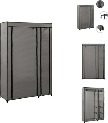 Produktbild von vidaXL Faltschrank Grau 110x45x175 cm Stoff -  Kleiderschränke
