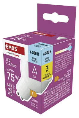 LED Lampe Classic MR16 Weiß/ GU10 / 5,8 W (75 W) / 565lm / KaltWeiß