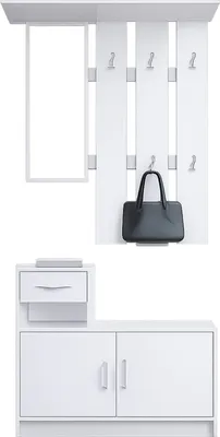 Produktbild von Garderobe Thekla, Garderobenpaneel mit Spiegel (90x116x22cm) und Schrank (90x75x24cm)