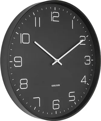 Produktbild von Karlsson - Wanduhr Lofty - Schwarz - Ø40cm