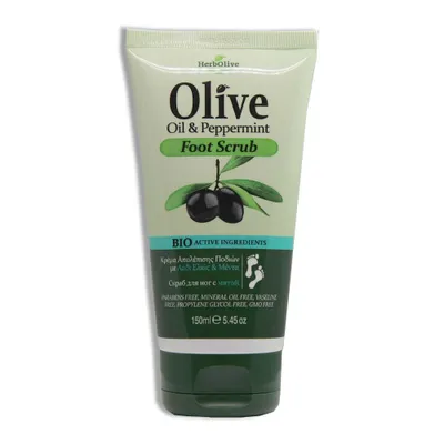 Image de Herbolive Gommage pour les pieds *Huile d'olive & Menthe poivrée* 150 ml