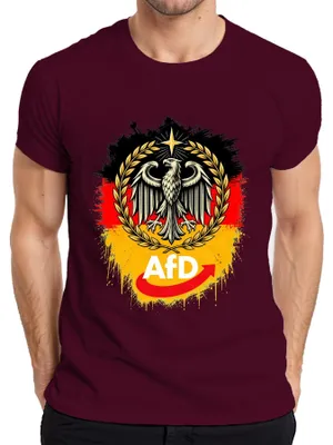 Obrázok produktu pre Tričko s nápisom "AfD Deutschland Patriot Bundesadler Schwarz", čierna farba, sarkastický výrok, pánske, bordó, veľkosť 3XL
