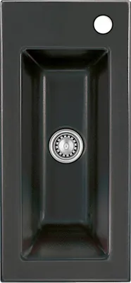 Produktbild von Systemceram KeraDomo Spüle MERA 24 in NERO mit Handbetätigung