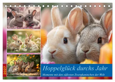 Produktbild von Hoppelglück durchs Jahr (Tischkalender 2027 DIN A5 quer), CALVENDO Monatskalender