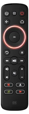 Produktbild von One For All Advanced RC7935, TV, Audio, IR Wireless, Drucktasten, Schwarz