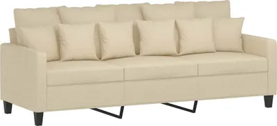 Obrázek produktu pro vidaXL Pohovka pro 3 osoby, krémová 180 cm, látka