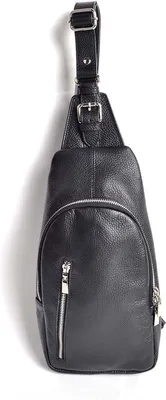 Image de Sac bandoulière en cuir - noir - fabriqué en Italie