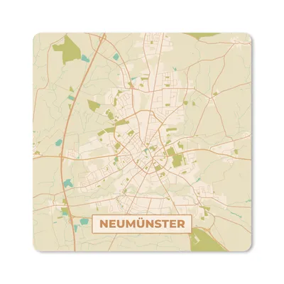 Produktbild von MuchoWow® Mauspad Mousepad Neumünster - Jahrgang - Karte - Stadtplan 20x20 cm - Mousepads - Maus Mat - Pad - Mausunterlage - Desk Mat - Bureauartikeln