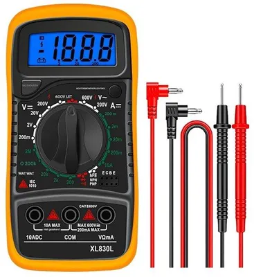 Zdjęcie produktu dla Multimetry cyfrowe – wyświetlacz LCD – napięcie AC/DC – prąd – falownik – test diod i tranzystorów – duże podświetlenie