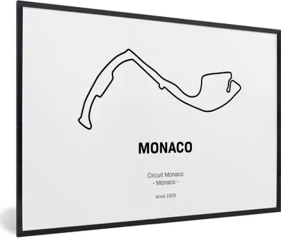 Produktbild von MuchoWow® Gerahmtes Poster F1 - Rennstrecke - Monaco 90x60 cm - Poster mit Schwarzem Bilderrahmen Wandposter Rahmen Foto Bilder - Fotorahmen - Foto-Plakat