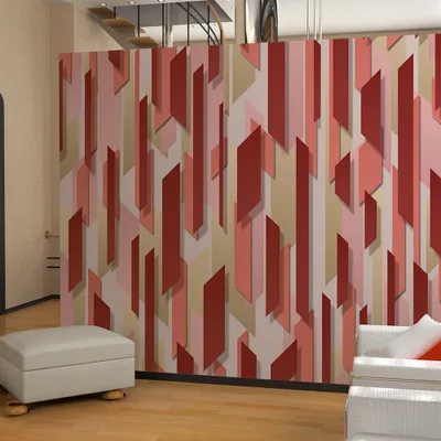 Produktbild von PURO TAPETE - Realistische Tapete ohne Rapport und Versatz 10m Vlies Tapetenrolle Wandtapete modern design Fototapete - Rosa Rot Weiß Beige Gelb Orange Blau f-A-0041-j-b