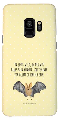 Produktbild von Mr. & Mrs. Panda Samsung Galaxy S9 Handyhülle Fledermaus Flügel - Gelb Pastell - Geschenk, Handy Schutzhülle, Hülle, Lustige Sprüche, Case, Cover