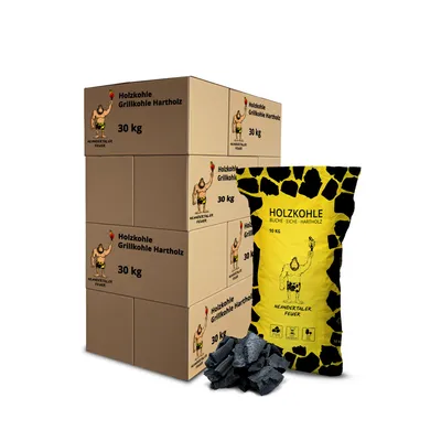 Produktbild von Neandertaler Feuer Holzkohle Grillkohle Buche - Charcoal BBQ 10 x 30 kg Kohle für Grill Smoker Kamin Grillholzkohle Laubholz Buchenholzkohle 300 kg