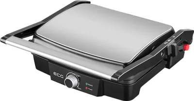 Produktbild von ECG KG 100 | Kontaktgrill |Kontaktrill |Temperatur einstellbar | Grillplatten mit antihaftbeschichteter Oberfläche |Bis zu 180° aufklappbar |