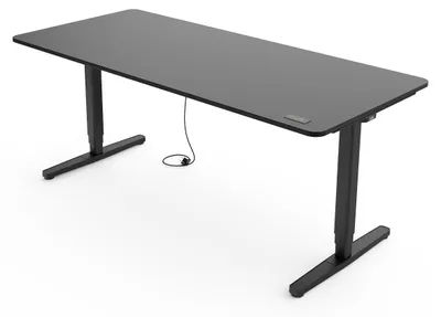 Produktbild von Yaasa Desk Pro Höhenverstellbarer Schreibtisch Elektrisch 180 x 80 cm, Dunkelgrau/Schwarz – Touch Handschalter – 9 Speicherfunktionen – Höhenanzeige