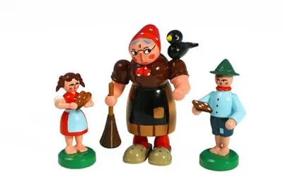 Obrázok produktu pre Vianočná dekorácia Jeníček a Mařenka s čarodejnicou Výška cca 8 cm NOVINKA