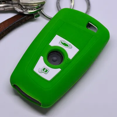 Produktbild von Auto Schlüssel Silikon Schutz Hülle Grün kompatibel mit BMW F20 F13 F30 F31 F32 F33 F22 1er 2er 3er 4er 3 Tasten KEYLESS SMARTKEY