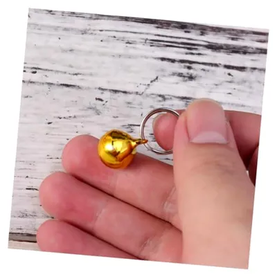 Produktbild von 12 Stück Kleine Glöckchen für Haustiere Lose Perlen Klingelglöckchen für Katzen- und Hundehalsbänder für Weihnachtsfeiern DIY-Bastelzubehör in Gold und Silber