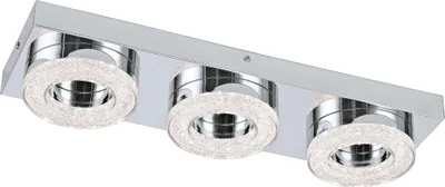 Produktbild von EGLO LED Deckenleuchte Fradelo, Deckenlampe, Wohnzimmerlampe aus Metall und Kunststoff in Chrom, Kristall in Klar, Schlafzimmerlampe, warmweiß, 46 cm