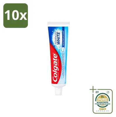 Productafbeelding van 10 x Colgate Advanced White tandpasta - 100 ml - Voordeelverpakking - 10 stuks