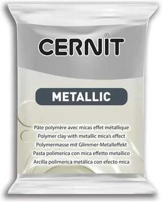Obrázok produktu pre Cernit Polymer Clay Metallic Polymérová hmota Silver 56 g