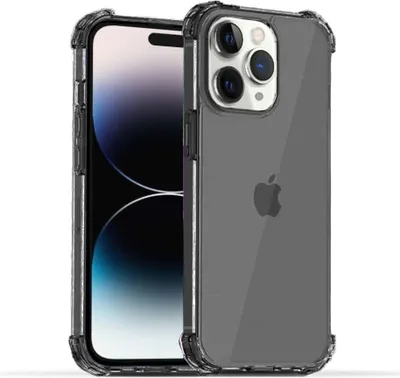 Image de Smartphonica iPhone
  14 Pro Housse transparente en silicone antichoc avec bumper - Noir