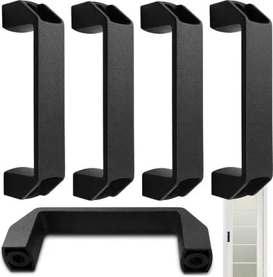 Produktbild von 6 Stück schwarz Nylon-Beugelgrepen für Küchen, 30er Serie Aluminium-Profil (Bohrabstand: 120 mm)