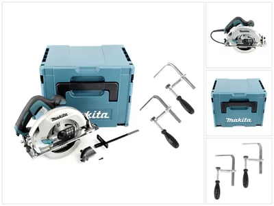 Image de Makita HS 7601 J 190 mm Scie circulaire 1200 W + Lame de scie + 2x Pinces à vis + Makpac