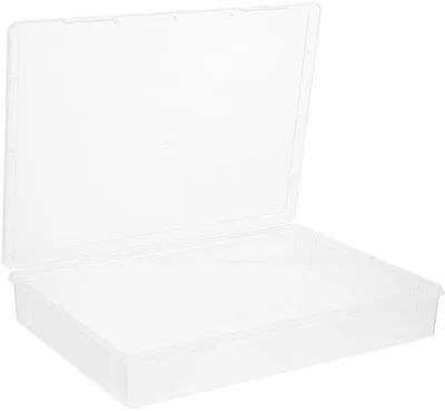 Immagine prodotto di Raccoglitore in plastica trasparente, impilabile, con chiusura a scatto, per l'ufficio e la casa