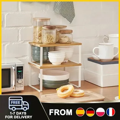 Produktbild von Elzusha – Set aus 2 Küchenregalen zur Aufbewahrung von Gewürzen