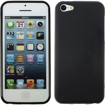 Produktbild von PhoneNatic Case kompatibel mit Apple iPhone 5c - schwarz Silikon Hülle matt + 2 Schutzfolien