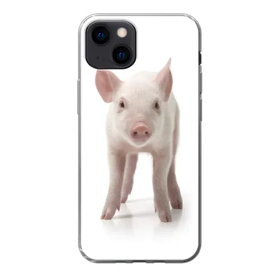 Produktbild von MuchoWow® Handyhülle Schutzhülle Hülle für iPhone 13 mini Schwein - Tiere - Weiß Silikon Softcase Handy Hülle - Softcase