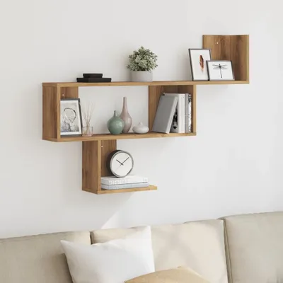 Productafbeelding van Maison Exclusive - Wandplank, ambachtelijk eikenhout, 100x15x70 cm, houtvezel
