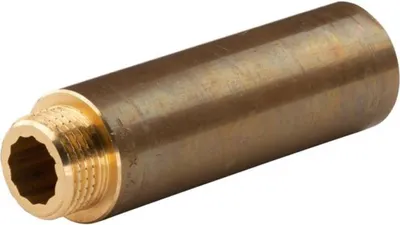 Produktbild von Messing Gewinde-Fitting Hahnverlängerung IG/AG 1/2' (DN 15) Länge 80 mm  - schwere Ausführung