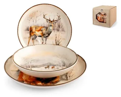 Produktbild von H&H 18-teiliges Hood River Weihnachtsgeschirr-Set