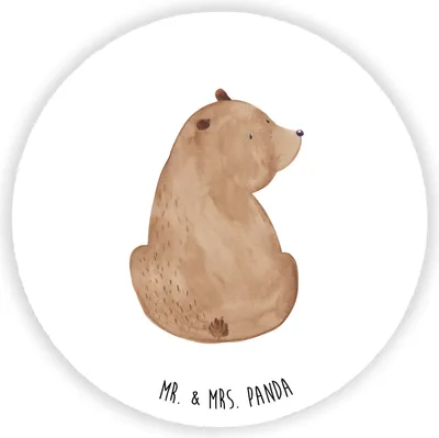 Produktbild von Mr. & Mrs. Panda Kühlschrankmagnet Bär Schulterblick - Weiß - Geschenk, whiteboardmagnet, Weltansicht, magnet für magnettafel, Runder, Teddy, Weisheit, Motivation, Bären