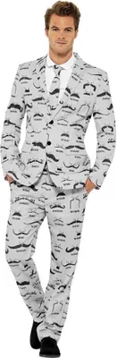 Produktbild von Moustache Partyanzug Kostüm - Karneval Halloween Größe: M