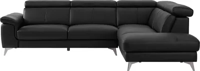 Produktbild von Rechtes Ecksofa aus schwarzem Leder - MARAMBA