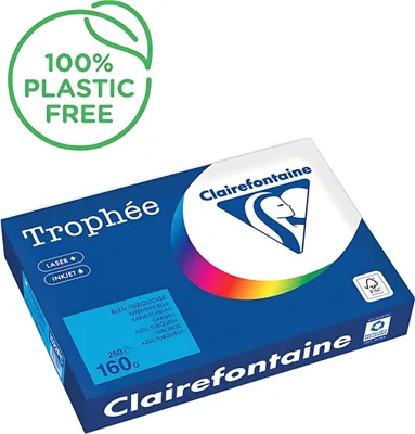 Zdjęcie produktu dla Clairefontaine 1022PC Clairefontaine Kopierpapier Trophée karibischblau DIN A4 160 g/qm 250 Blatt