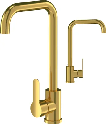 Produktbild von Granitan | STEEL - Küchenarmatur - 360° schwenkbar - Gold - Edelstahl - Keramikkopf