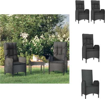 Produktbild von vidaXL Gartenstühle 2 Stk. Poly Rattan Schwarz -  Gartenstühle
