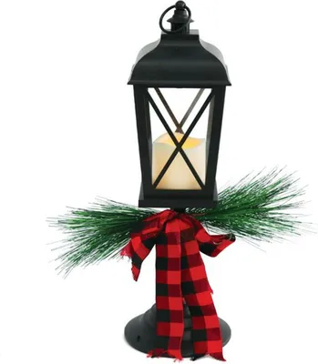 Image de ACA Lighting lanterne en plastique noir avec bougie blanche, 1 pile LED 3xAAA WW IP20 14.5x14.5x54cm X0711149