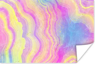Produktbild von MuchoWow® Poster Achat - Regenbogen - Neon - Edelsteine 60x40 cm - Schlafzimmerdekoration