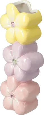 Zdjęcie produktu dla Ceramiczny wazon dekoracyjny z motywem kwiatów BLOMMA, 23 cm